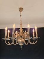 Zilverkleurige bol kroonluchter 8 arms, Ophalen, Gebruikt, Metaal