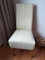 2 wit leren stoelen, Huis en Inrichting, Stoelen, Ophalen, Gebruikt, Wit, Leer