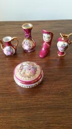 Limoges porselein 5 miniaturen, Antiek en Kunst, Ophalen of Verzenden