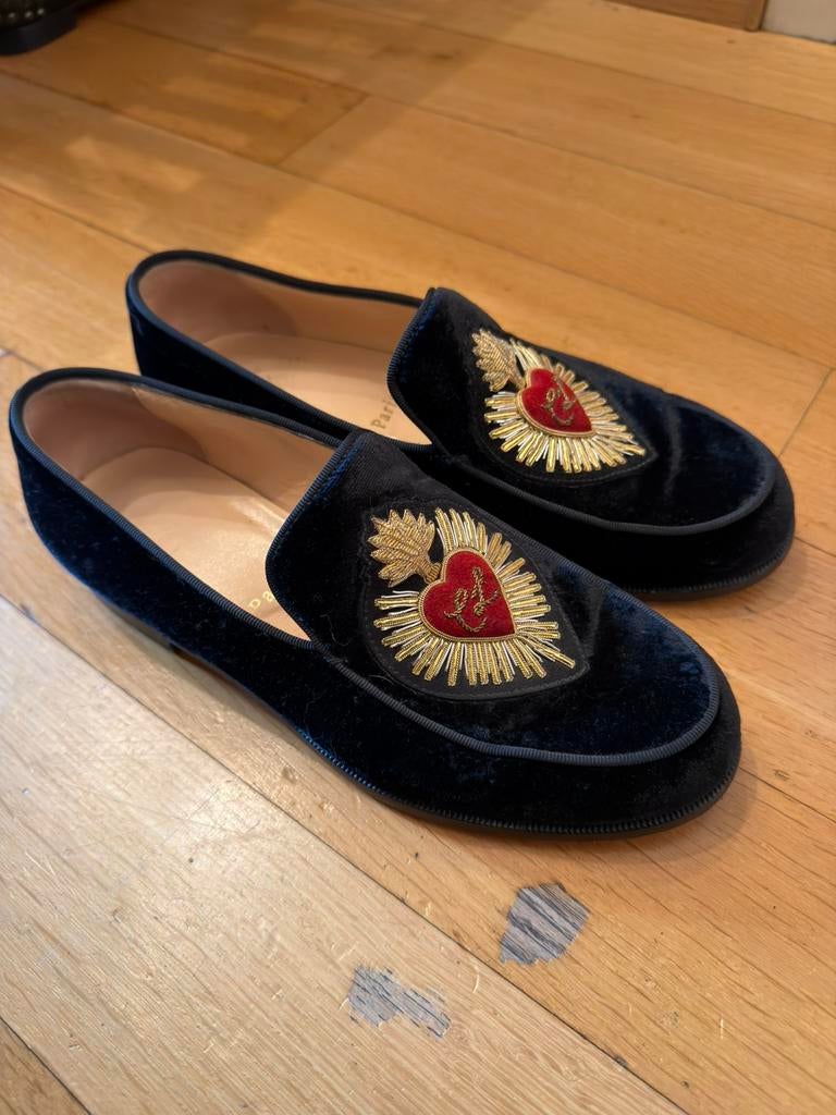 Christian louboutin loafers maat 36, Ophalen of Verzenden, Zo goed als nieuw, Zwart, Instappers