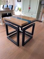 Unieke epoxy rivier tafel, Huis en Inrichting, 50 tot 100 cm, Vierkant, Nieuw, Eikenhout