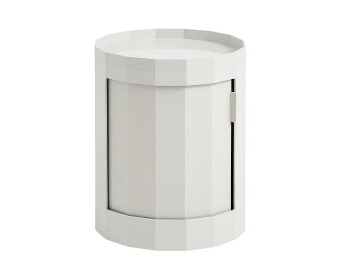 HAY Facet Bijzettafel Opbergvak Low Misty Grey | €145, nu, Huis en Inrichting, Tafels | Bijzettafels, Nieuw, Rond, 45 tot 60 cm