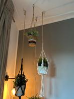 4 Plantenhangers met potten en nepplantjes, Ophalen of Verzenden, Zo goed als nieuw