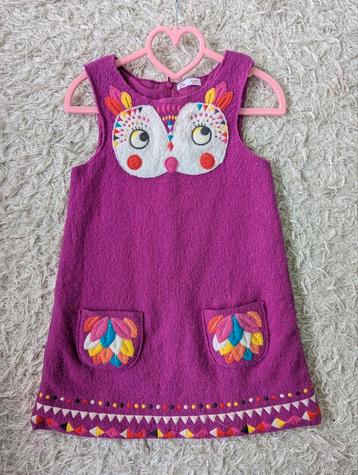 Lief jurk van DPAM 100% Wol! uil roze 104-110 beschikbaar voor biedingen