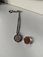 Mi Moneda Ketting met Pendant en Munten, Sieraden, Tassen en Uiterlijk, Ophalen of Verzenden, Zo goed als nieuw, Zilver, Met hanger