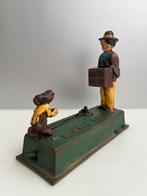 Antieke mechanische spaarpot "Monkey Bank", Overige materialen, Gebruikt, Onbekend, Ophalen of Verzenden
