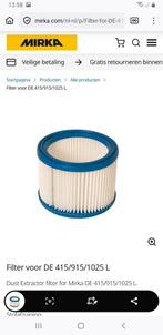 MIRKA dexos II Filterelement Mirka 415 / 915 / 1025L, Doe-het-zelf en Verbouw, Gereedschap | Schuurmachines, Ophalen, Nieuw, 1200 watt of meer