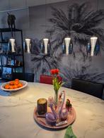 Moderne hanglamp eettafel met 5 rookglazen lampen, Nieuw, Ophalen of Verzenden, Glas, Modern