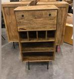Mangohouten Wijnkast, Huis en Inrichting, Woonaccessoires | Wijnrekken, 5 tot 15 flessen, Nieuw, Ophalen of Verzenden, 75 cm of meer