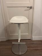 Witte Barstoel met Metalen Voet (Bar stool), Minder dan 55 cm, Gebruikt, Metaal of Aluminium, Rond