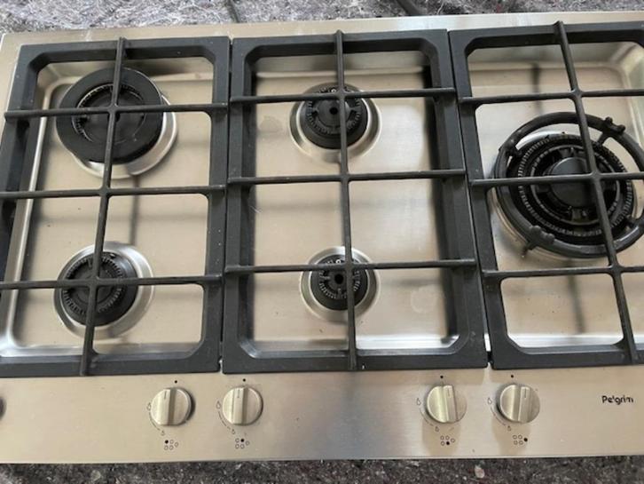 gaskookplaat, Witgoed en Apparatuur, Kookplaten, Gebruikt, Inbouw, Gas, 5 kookzones of meer, Ophalen