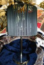 Tafellamp, zwart, chrome, kristal, zware kwaliteit RohS, Ophalen, Nieuw, Glas, 50 tot 75 cm
