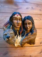 Muur decoratie, indianen beeld van kunststof., Ophalen, Gebruikt, Mens