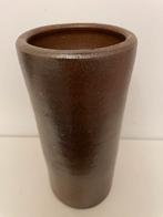 Vintage cilindrisch handgedraaide aardewerk vaas | 1970’s, Antiek en Kunst, Ophalen of Verzenden