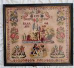 Antieke Merklap 1868 - Beschadigde Lijst, Antiek en Kunst, Antiek | Kleden en Textiel, Ophalen of Verzenden