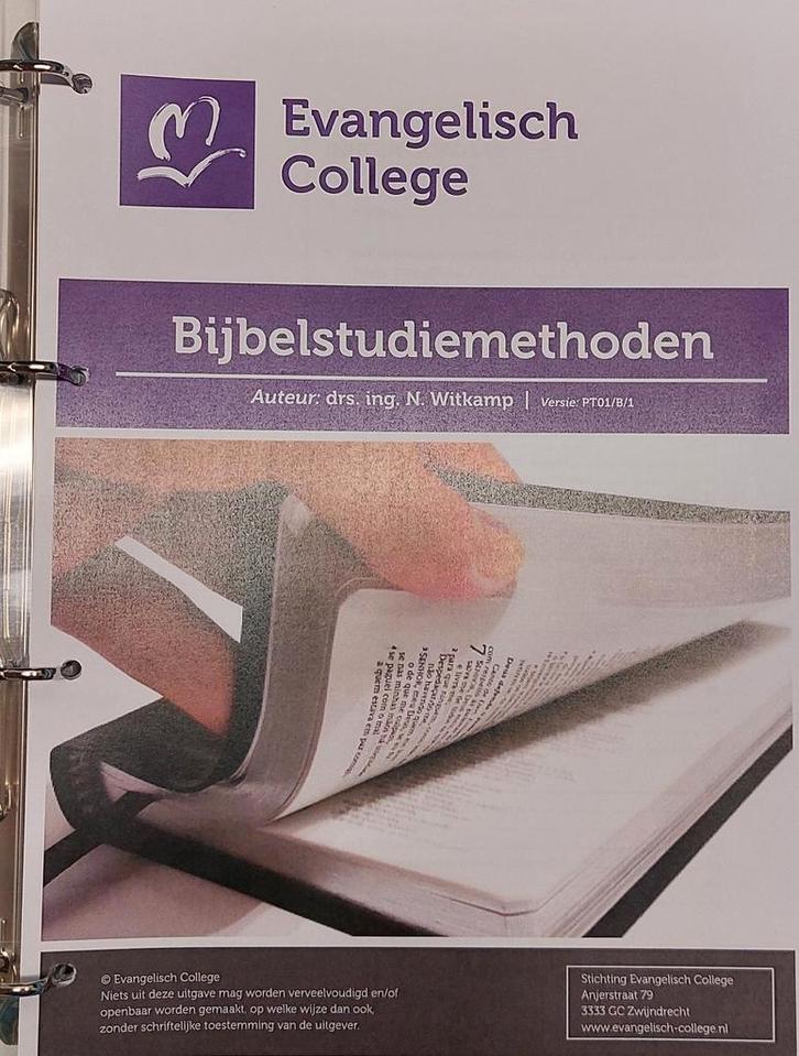 Bijbelstudiemethoden - Evangelisch College, Boeken, Godsdienst en Theologie, Zo goed als nieuw, Christendom | Katholiek, Christendom | Protestants