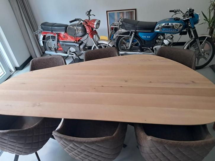 Nieuwe organische Eettafel - Massief Eiken - 220x100cm, Huis en Inrichting, Tafels | Eettafels, Nieuw, 50 tot 100 cm, 200 cm of meer