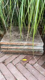 4 stuks rood/roze tuintegels 40x40x3 cm, Ophalen, Gebruikt, Minder dan 5 m², Beton
