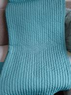 Ikea Karit sprei 260x280 + 1 sloop. Azuur blauw gewatteerd, Gebruikt, Blauw, Tweepersoons, Ophalen of Verzenden
