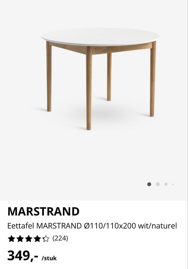 Ronde uitschuifbare eettafel Jysk Marstrand, Huis en Inrichting, Tafels | Eettafels, Gebruikt, 150 tot 200 cm, Vijf personen of meer