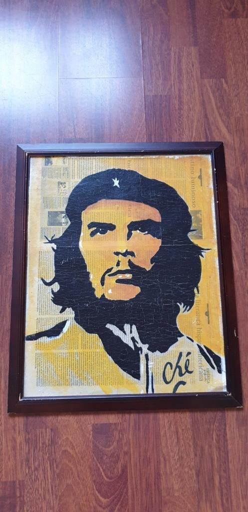 Beeltenis Che Guevara 50x40Cm (Zeefdruk/Beschildering), Ophalen of Verzenden