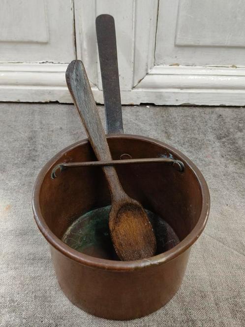 Oud roodkoperen sauspan, Antiek en Kunst, Antiek | Keukenbenodigdheden, Ophalen of Verzenden