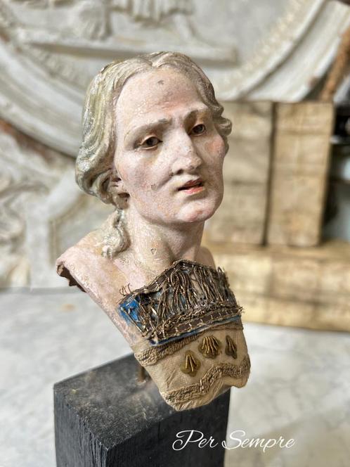 Per Sempre, Italiaans Hoofdje 18de Eeuws Chreche Madonna!, Antiek en Kunst, Antiek | Woonaccessoires, Ophalen of Verzenden