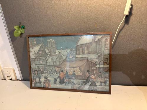 Set van 9 oude schilderijen, Antiek en Kunst, Kunst | Schilderijen | Klassiek, Ophalen of Verzenden