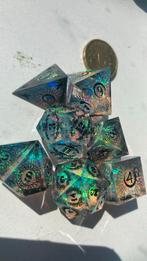 Sparkling resin sharp edge dnd dobbelstenen dice set, Ophalen of Verzenden, Zo goed als nieuw