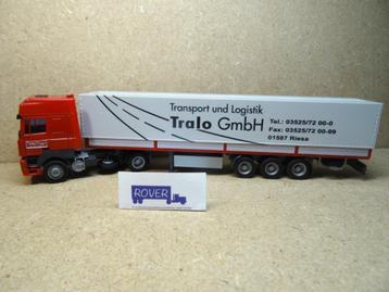 AWM 1:87, DAF 95-500+Huif-Oplegger "TRALO-GmbH", Zie Foto`s beschikbaar voor biedingen