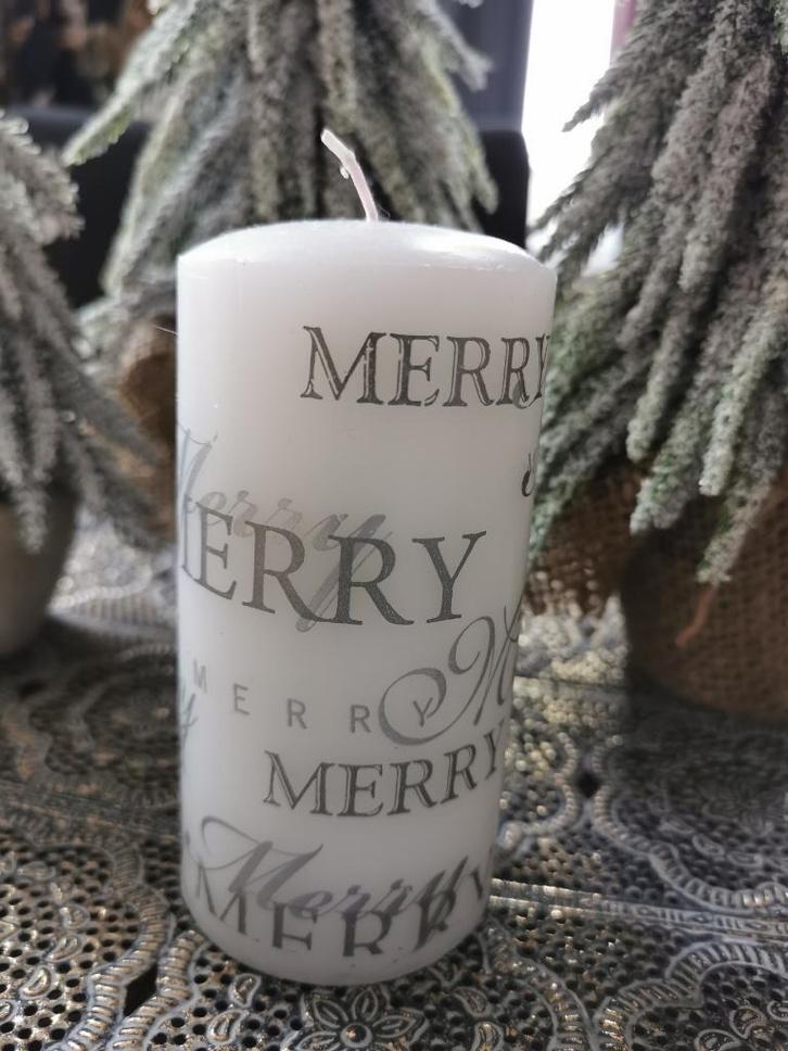 Kerst kaars 'merry christmas', Diversen, Kerst, Nieuw, Ophalen of Verzenden