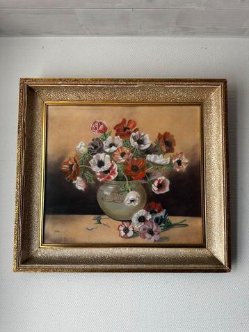 Stijlvol bloemstilleven gouache – gesigneerd L. Sanders beschikbaar voor biedingen