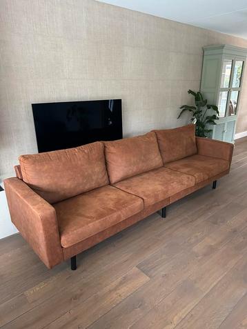 Mooie suede bank in cognac kleur - zeer goede staat beschikbaar voor biedingen