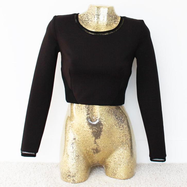 Mooi Supertrash Topje (S) - 73 € 30,-, Kleding | Dames, Tops, Zo goed als nieuw, Maat 36 (S), Zwart, Lange mouw, Ophalen of Verzenden