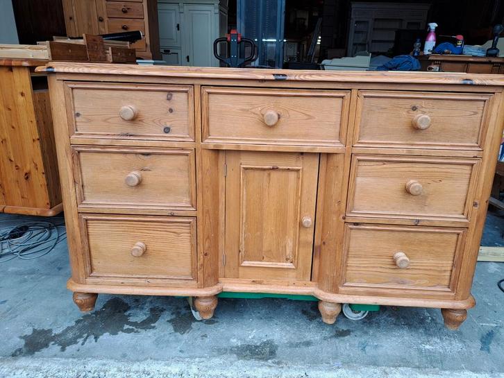Oud grenen ladekast Zwaluw staart verbinding, Huis en Inrichting, Kasten | Ladekasten, Gebruikt, Minder dan 100 cm, 150 tot 200 cm