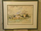 Aquarel van Jopie Limburg. Windmolen in Frans landschap., Antiek en Kunst, Kunst | Schilderijen | Klassiek, Ophalen