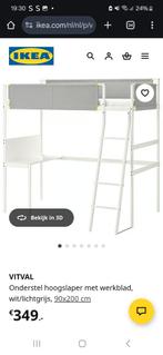 Ikea vitval hoogslaper met bureau, Huis en Inrichting, Slaapkamer | Stapelbedden en Hoogslapers, Eenpersoons, Ophalen of Verzenden