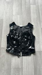 LAK TOP MET VETER. MAAT L, Kleding | Dames, Ophalen of Verzenden, Zo goed als nieuw, Zwart
