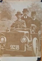 Oude Auto met 3 heeren, Verzenden, Voor 1920, Ongelopen, Voertuig