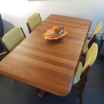 Ranke teak eettafel met uitneembaar blad (Denemarken - '70), 150 tot 200 cm, Rechthoekig, Scandinavisch, vintage, midcentury, Zo goed als nieuw