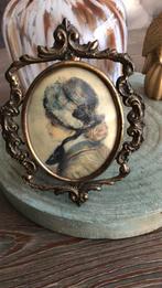 Antiek fotolijstje bolglas, Antiek en Kunst, Ophalen of Verzenden