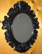 Ovale spiegel met zwarte lijst, Ophalen, Nieuw, Minder dan 100 cm, Ovaal
