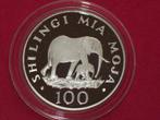 Tanzania, 100-Shillingi 1986 silver Proof., Postzegels en Munten, Munten | Afrika, Zilver, Tanzania, Losse munt, Verzenden