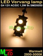 LED Chalet G4 ledlamp recht 9 SMD5050 12V - 1,8 Watt 2800K, Nieuw, Bipin of Steekvoet, LEDvervanglamp, Ophalen of Verzenden