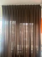 8 bruine gordijnen op maat gemaakt, Ophalen, Zo goed als nieuw, 200 cm of meer