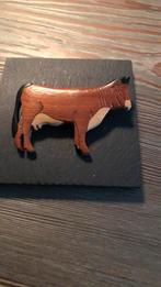 Vintage broche, Ophalen of Verzenden, Zo goed als nieuw, Bruin, Overige materialen