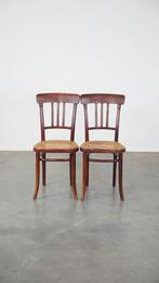 Set van 2 originele vintage Thonet design bistro stoelen, Ophalen, Riet of Rotan, Gebruikt, Twee
