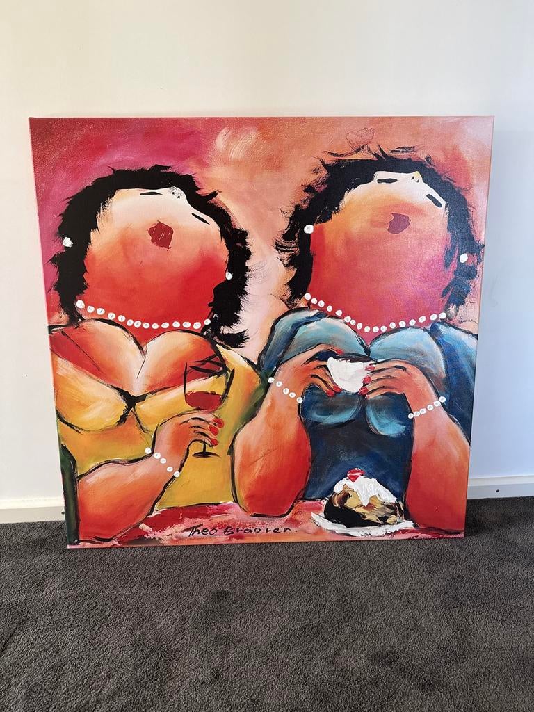 Canvas Dikke Dames - Theo Broeren, Antiek en Kunst, Ophalen