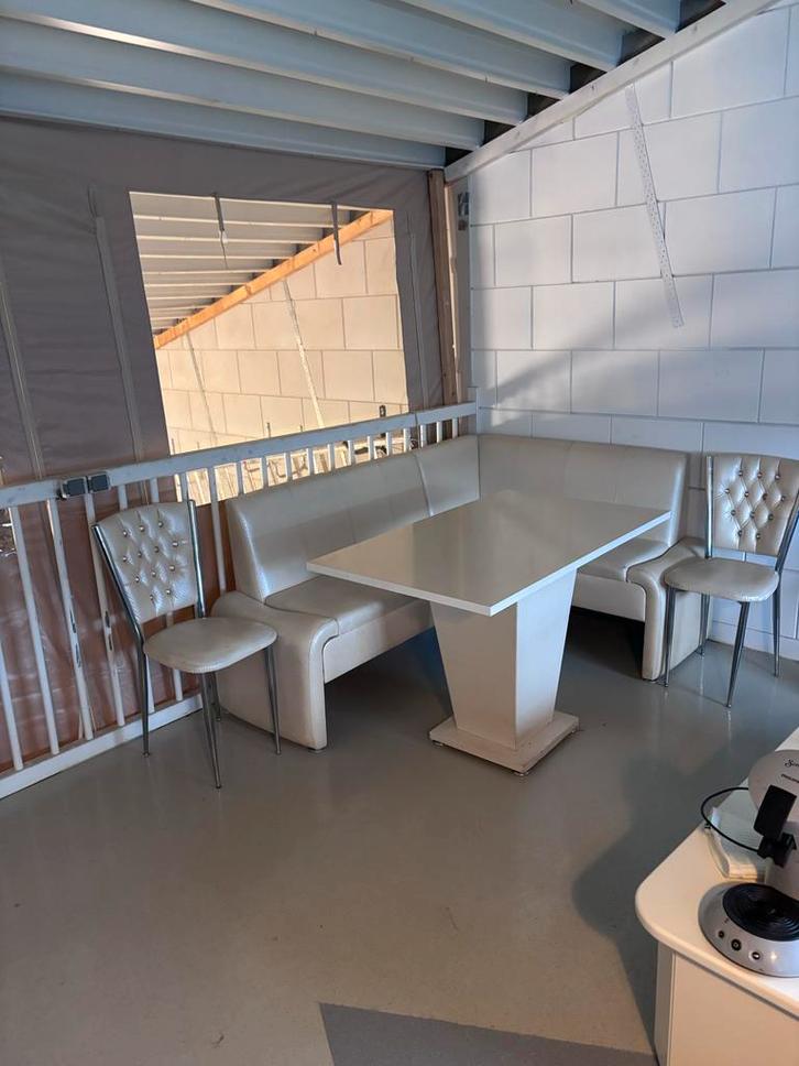 Hoekbank eettafel set met stoelen, Huis en Inrichting, Complete eetkamers, Gebruikt, Minder dan 4 stoelen, Ophalen of Verzenden