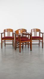 4 x Art Nouveau/ Jugendstil design Schuitema eetkamerstoel, Huis en Inrichting, Stoelen, Ophalen, Hout, Gebruikt, Bruin